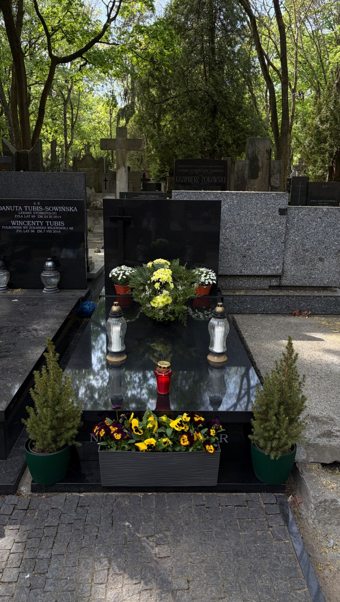Grób granitowy po sprzątaniu